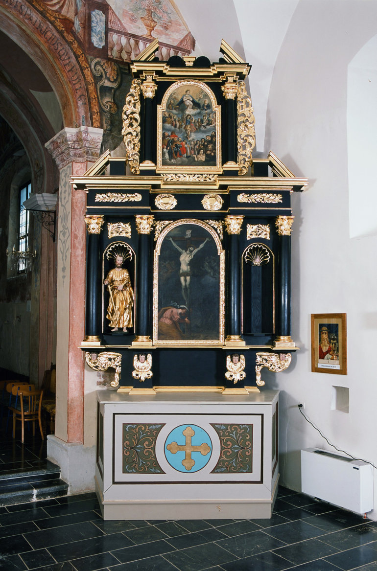 Oltar Sv. Križa, Kamensko, Crkva Bl. Djevice Marije Snježne, nakon izvedenih konzervatorsko-restauratorskih radova.