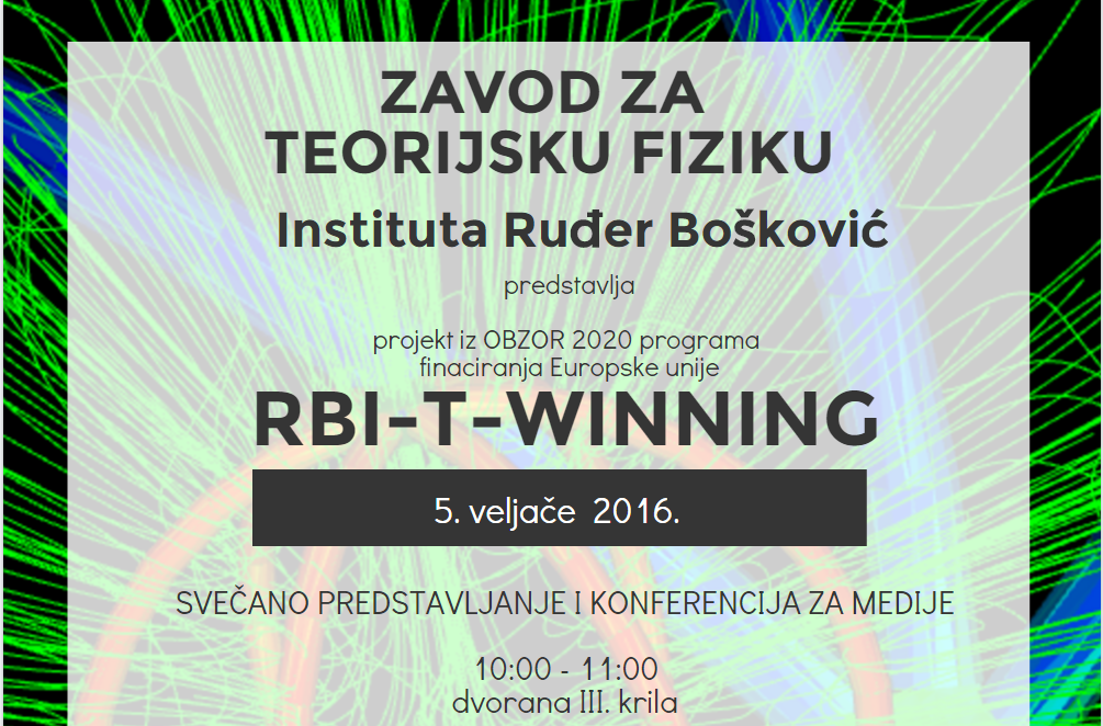 Svečano predstavljanje OBZOR2020 projekta 'RBI-T-WINNING'