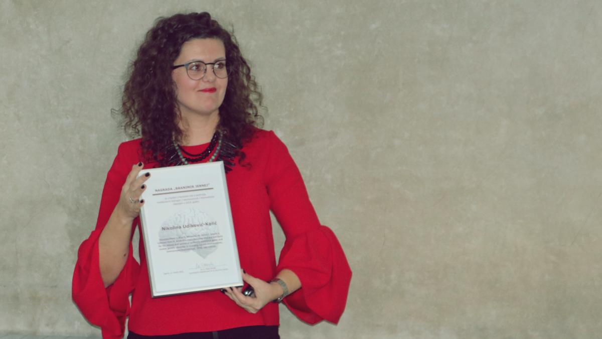 Nagrađena dr. sc. Nikolina Udiković-Kolić, voditeljica Laboratorija za okolišnu mikrobiologiju i biotehnologiju Zavoda za istraživanje mora i okoliša