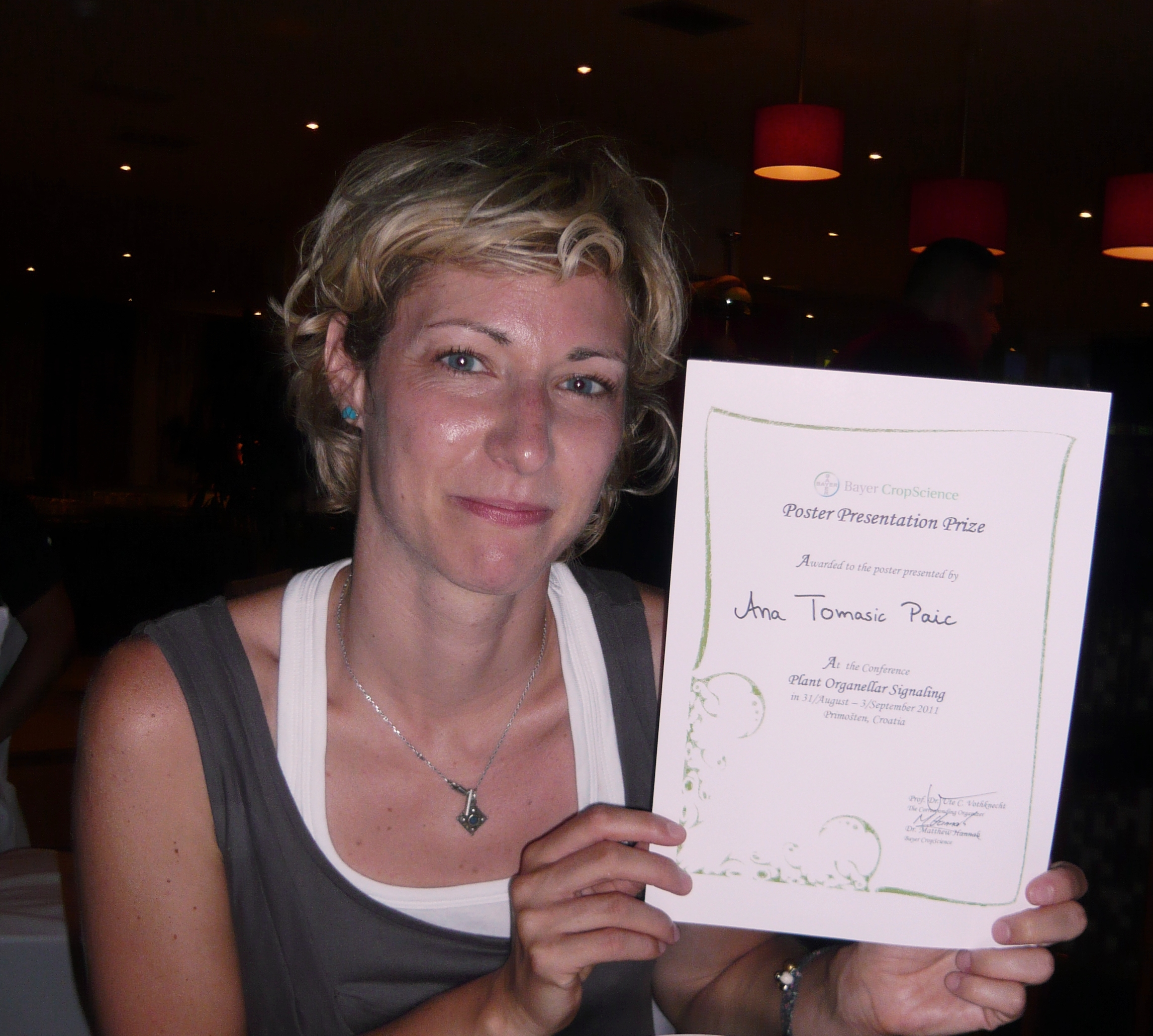 Ana Tomašić Paić Awarded First Prize for Poster Presentation