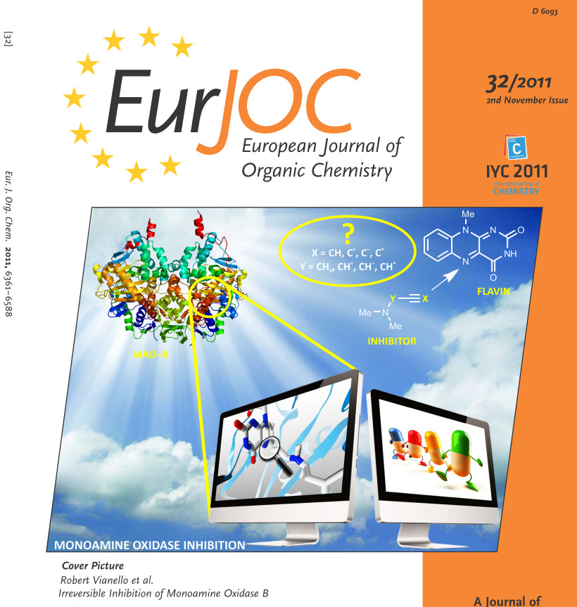 Cover Article by Dr. Robert Vianello Published in the European Journal of Organic Chemistry