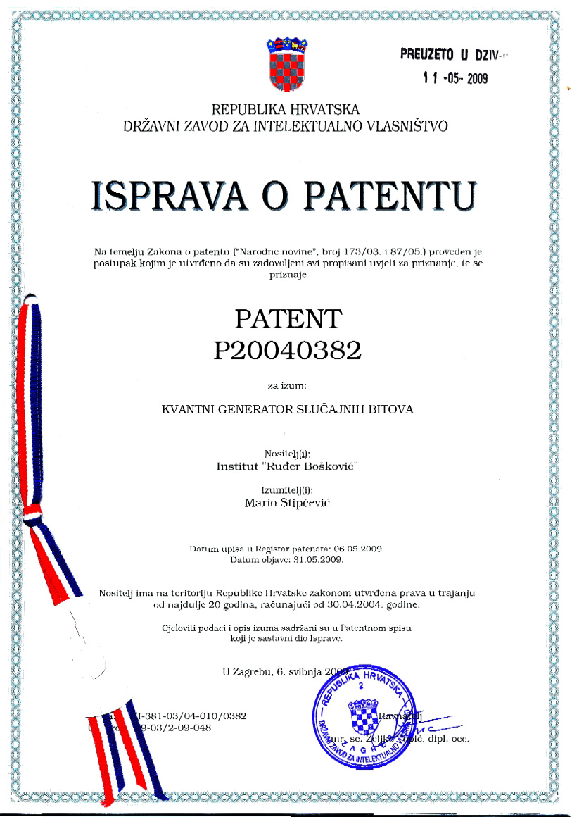 Treći priznati patent 'Ruđerovaca'