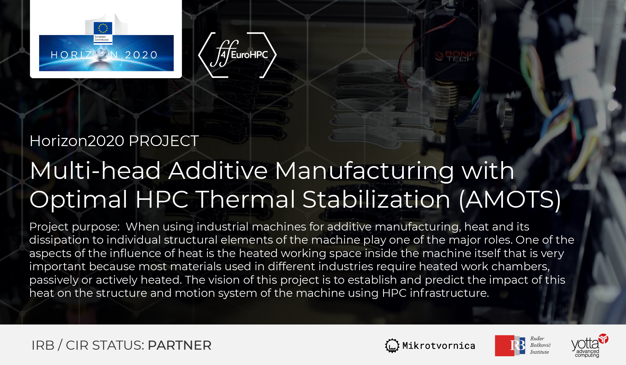 Multi-head Additive Manufacturing with Optimal HPC Thermal Stabilization (AMOTS)